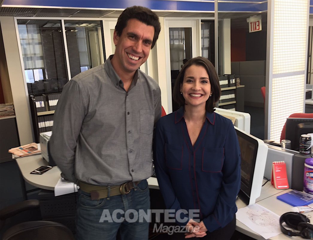 Mila Burns e Daniel Wiedemann, no escritório de Globo em Nova York