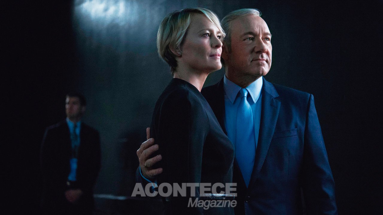 Kevin Spacey, no papel de Frank Underwood, e Robin Wright, como Claire em House of Cards.