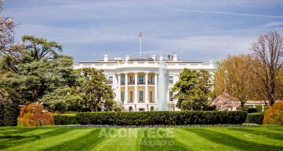 A imponente residência do presidente americano, a Casa Branca
