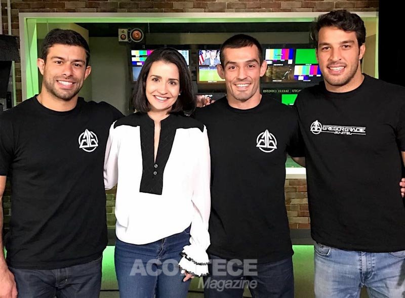No estúdio do Globo Notícia Américas, Mila Burns recebe os professores de jiu-jitsu Rafael Costa, Fábio Coelho e Gregor Gracie