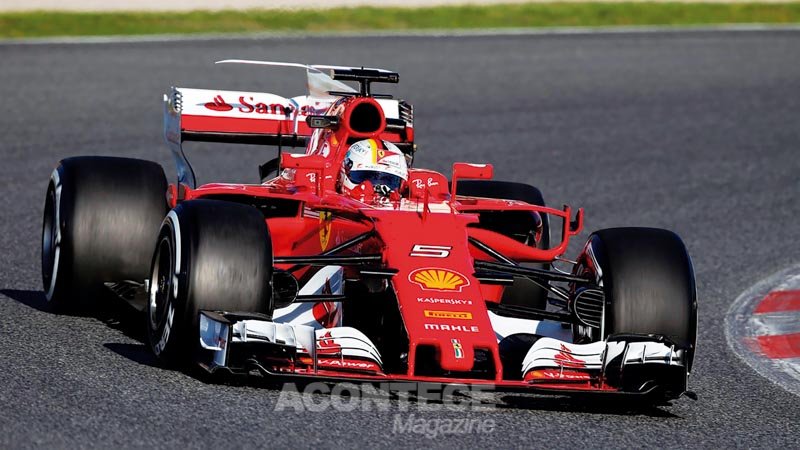 Sebastian Vettel da Alemanha na pista durante o Grande Prêmio de Fórmula 1 de Mônaco em 2017