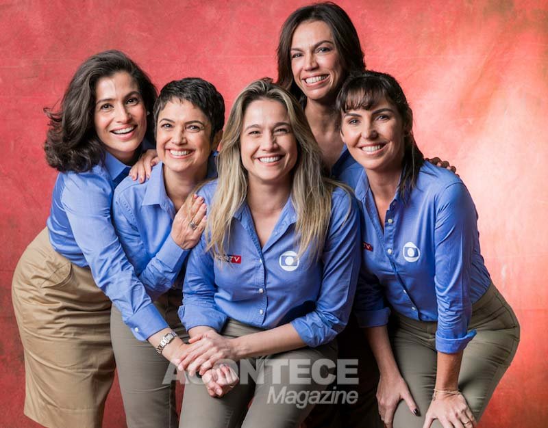 Renata Vasconcellos, Sandra Annemberg, Fernanda Gentil, Ana Paula Araújo e Glenda Kozlwoski