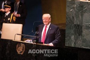 Presidente Donald Trump durante um pronunciamento