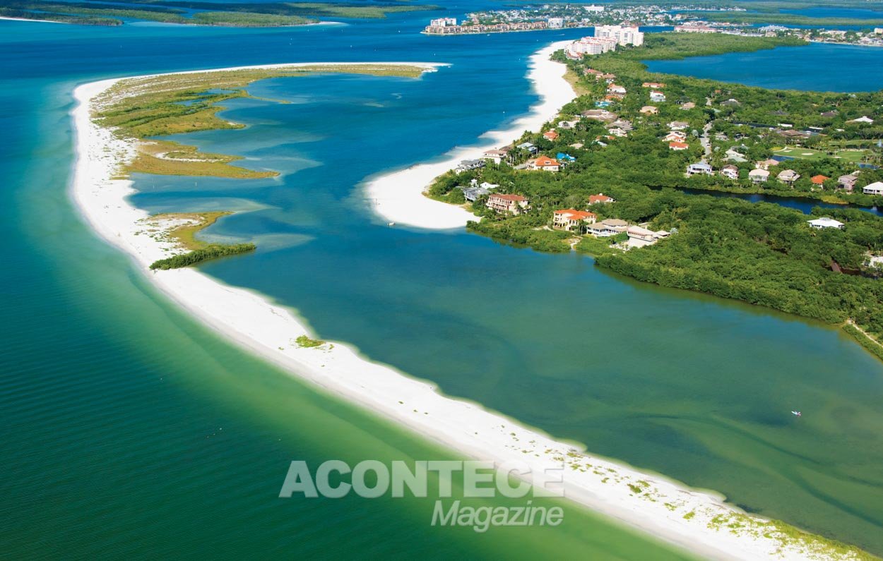 A clareza das águas e o branco da areia das praias de Marco Island