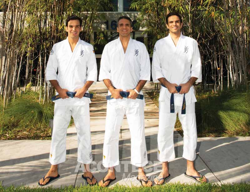 Os irmãos Joaquim, Pedro e Guilherme unidos pela arte milenar do jiu-jitsu